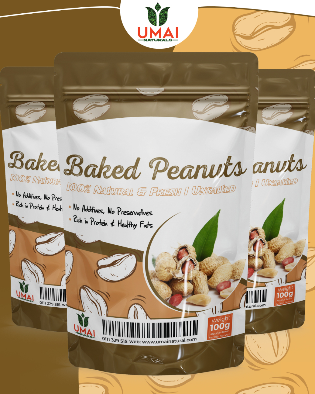 Baked peanuts